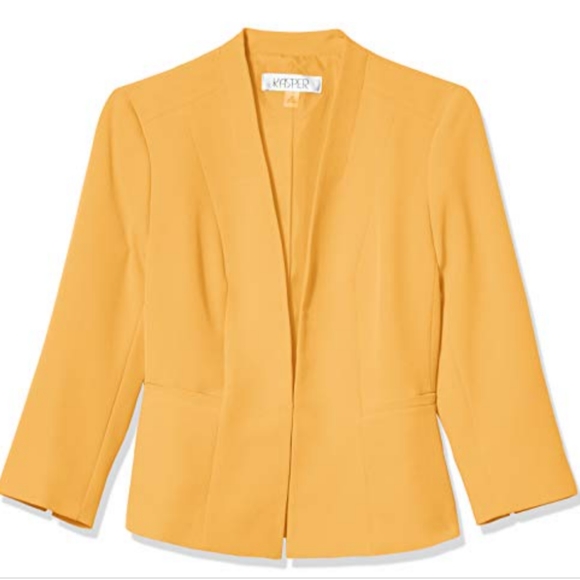 Kasper Jackets & Blazers - Kasper Blazer- Suit - Yellow- Size 2P
